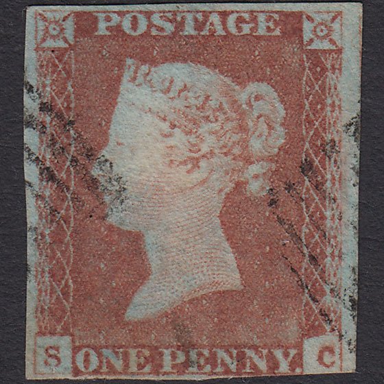 GB QV 1841 1d Red-brown (Plate 80) SG8-B1(1) SC FU nr 4 Margins Scotland