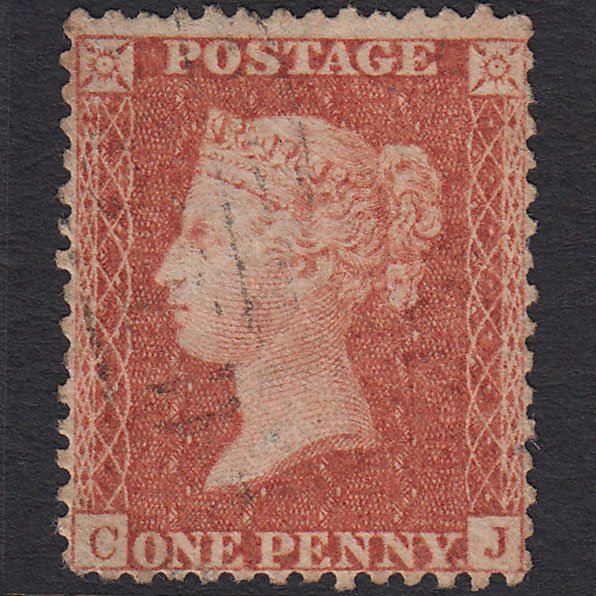 GB QV 1856 1d Red-brown (Plate 45) SG29-C8(1) CJ FU Light Cancel