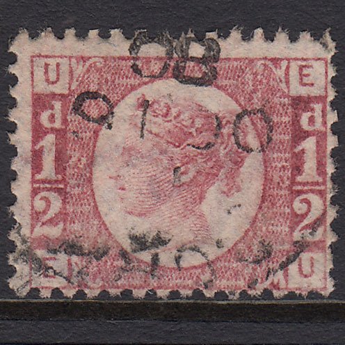 GB QV 1870 1/2d Rose-red (Plate 12) SG48-G4 EU FU CDS Cancel