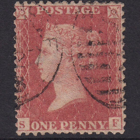 GB QV 1857 1d Rose-Red Plate 39 SG40-C10(1) SF GU London D&S Cancel
