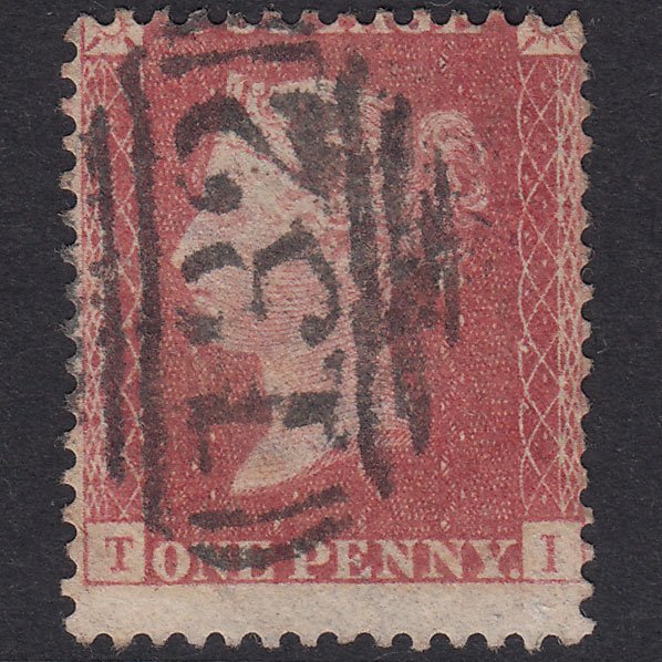 GB QV 1857 1d Plate 62 SG40-C10(1) TI FU Brighton 132 Large Misperf