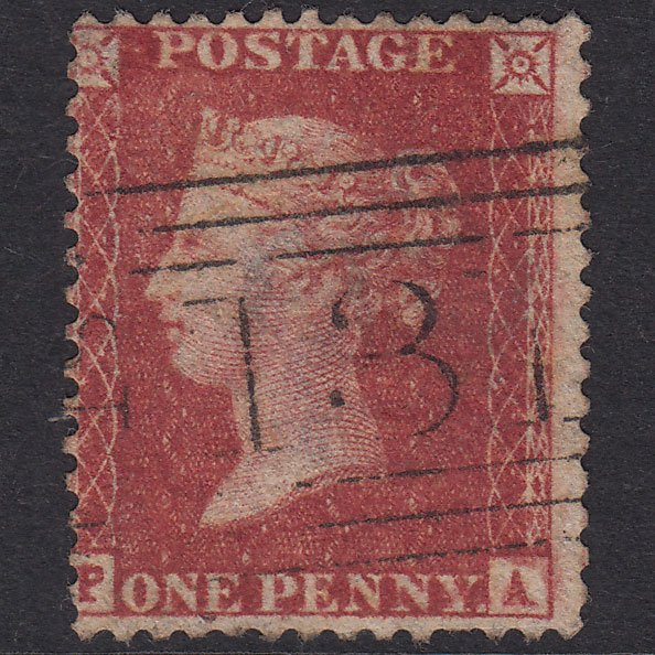 GB QV 1857 1d Rose-Red Plate 57 SG40-C10(1) PA GU Edinburgh 131