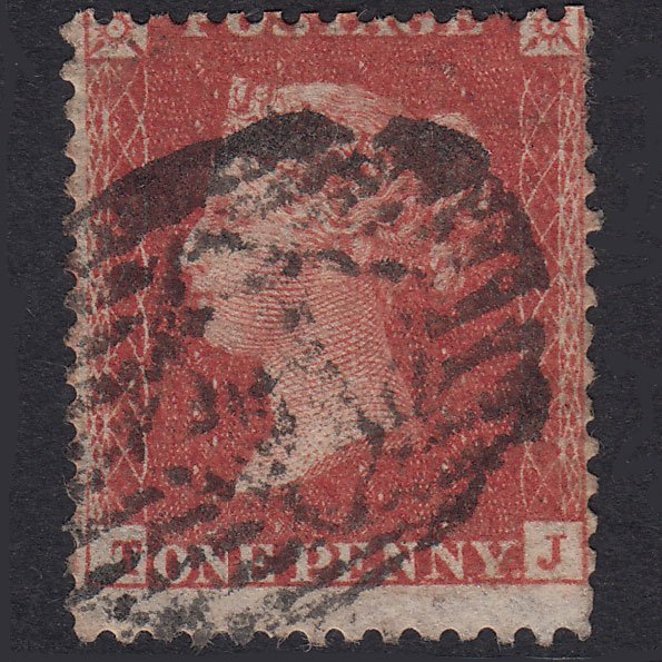 GB QV 1857 1d Rose Transitional Plate 42 SGC9A(2) TJ GU London IS Cancel