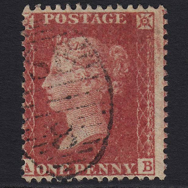 GB QV 1857 1d Rose-red (SG40) 'AB' FU London D&S SE8 C10