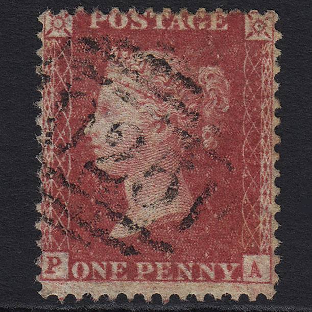 GB QV 1857 1d Rose-red (Plate 58) (SG40) 'PA' GU Bletchley Station (025) C10