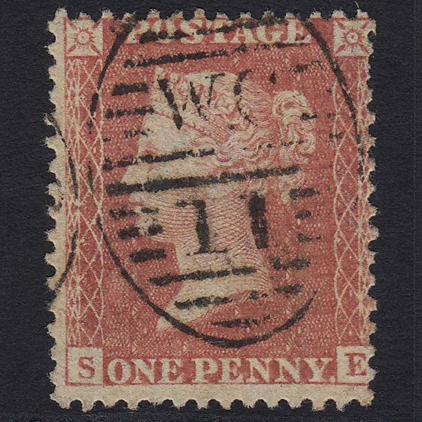 GB QV 1857 1d Rose-red (Plate 43) (SG40) 'SE' GU London WC11 C10