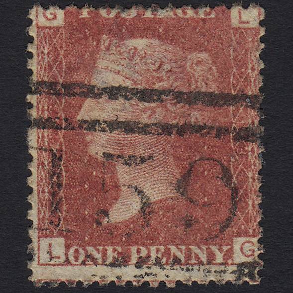 GB QV 1864 1d Lake-red (Plate 113) SG44-G1(2) LG GU Glasgow 159