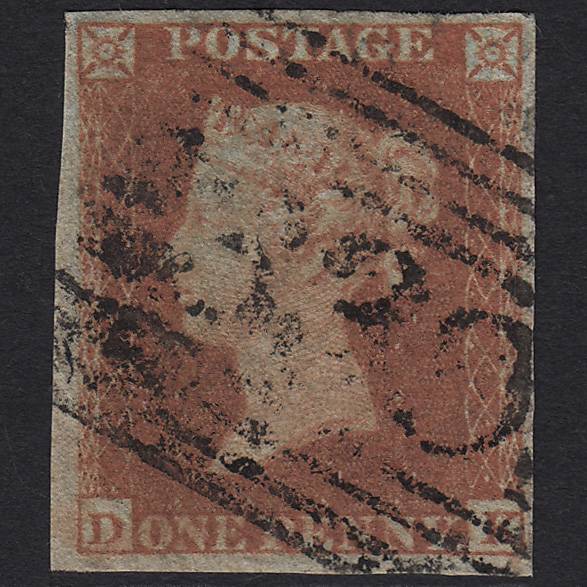 GB QV 1841 1d Red-brown (Plate 152) SG8-B2(1) DK GU Wick 339 4 Margins