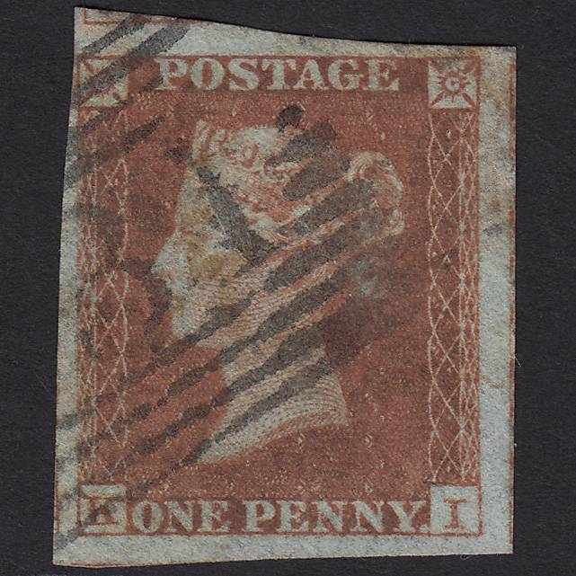 GB QV 1841 1d Red-brown (Plate 169) SG8-B2(1) KI GU Edinburgh 131 4M Imperf