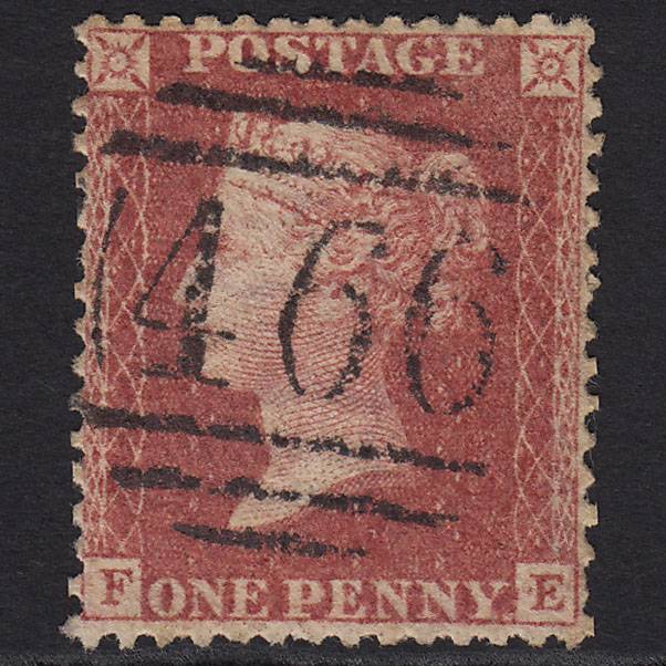 GB QV 1857 1d (Plate 43) SG40-C10(1) Constant Variety FE FU Liverpool 466