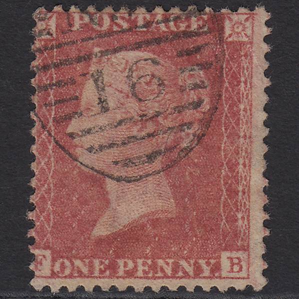 GB QV 1857 1d (Plate 55) SG40-C10(1) Constant Variety FB FU London D&S Cancel