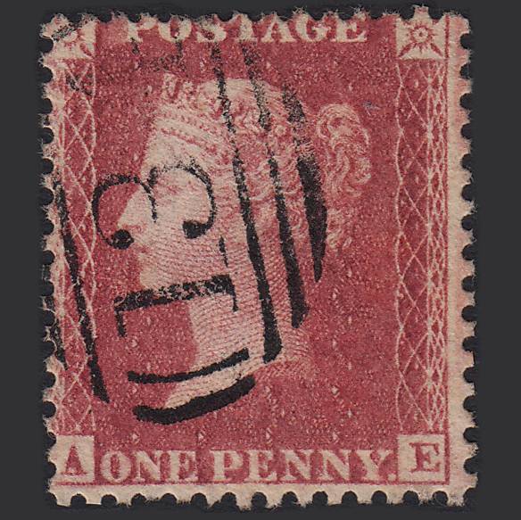 GB QV 1857 1d (Plate 60) SG40-C10(1) AE FU Missing Imprimatur Bristol 134