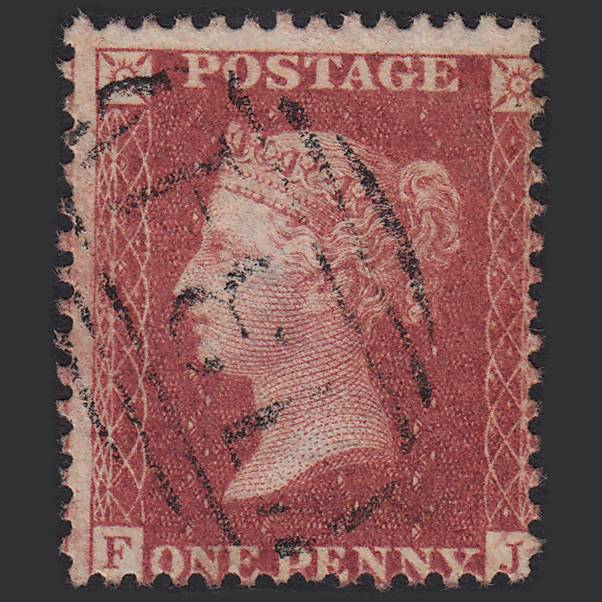 GB QV 1857 1d Rose-red (Plate 56) SG40-C10(1) FJ FU Bristol 134 Misperf
