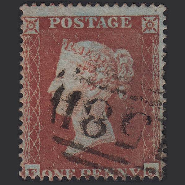 GB QV 1854 1d Red-brown (Plate 197) SG17-C1(1) FG FU Cambridge 158 Misperf