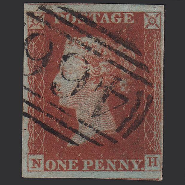 GB QV 1841 1d (Plate 44) SG8-B1(1) NH FU 4 Good to Huge Margins Liverpool 466