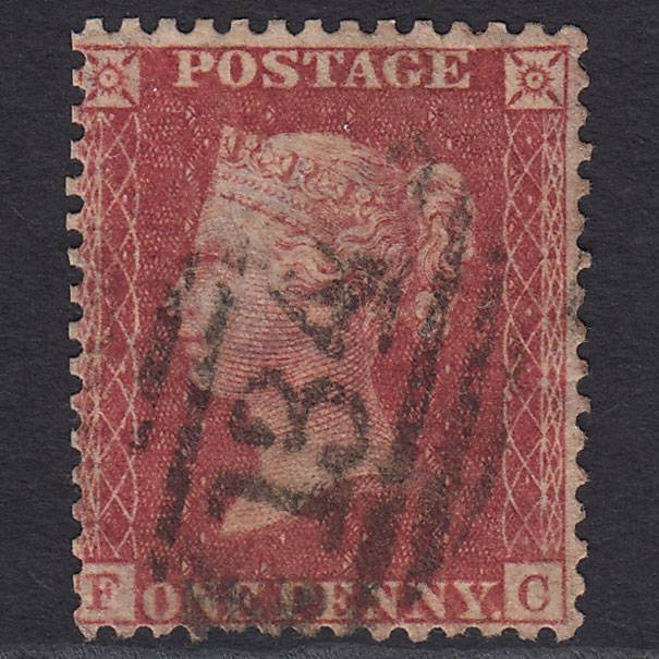 GB QV 1857 1d Rose-red (Plate 36) SG40-C10(1) FC GU Bristol 134