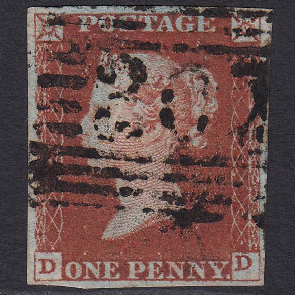 GB QV 1841 1d Red-brown (Plate 69) SG8-B1(1) DD FU 4 Margins Stewarton 307