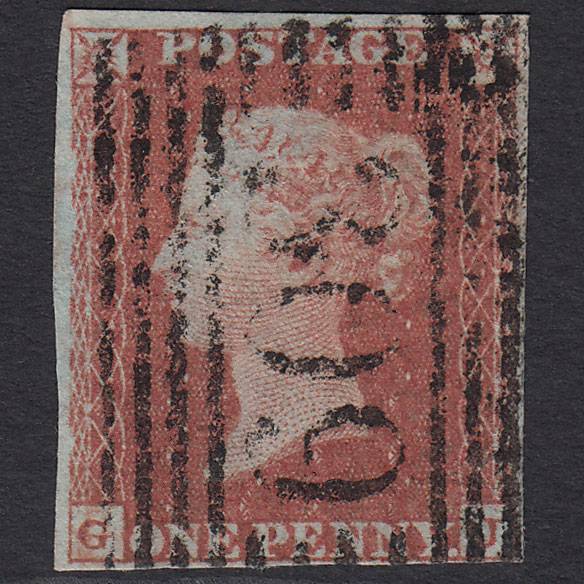 GB QV 1841 1d (Plate 87) SG8-B1(1) GJ FU Missing Imprimatur 4M Stonehaven 309