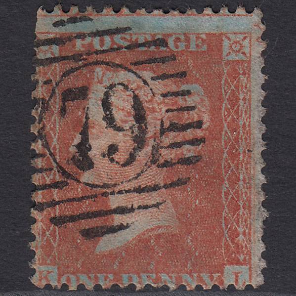 GB QV 1856 1d Deep Claret (Plate 35) SGC8(6) KL GU London D&S 79 Ornament