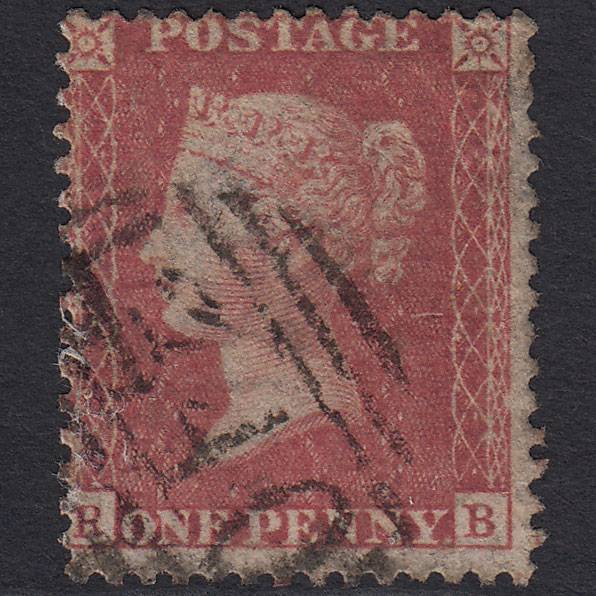 GB QV 1857 1d Rose-red (Plate 38) SG40-C10(1) RB GU Harwich 340