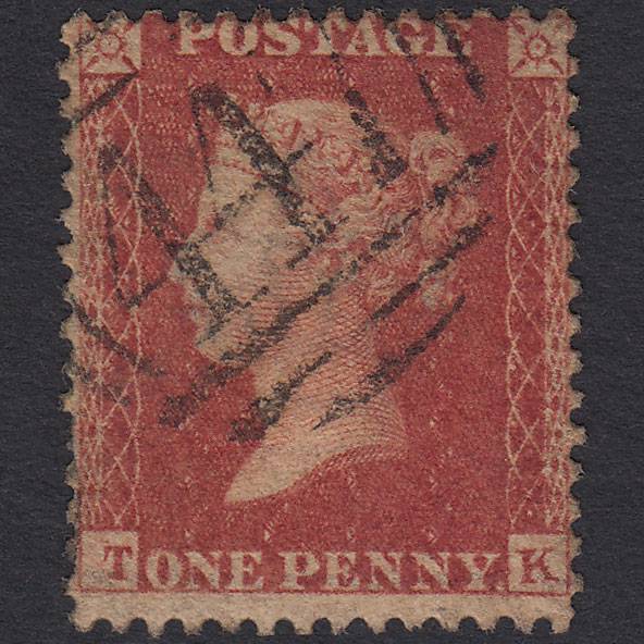 GB QV 1857 1d Rose-red (Plate 58) SG40-C10(1) TK GU Leeds 447