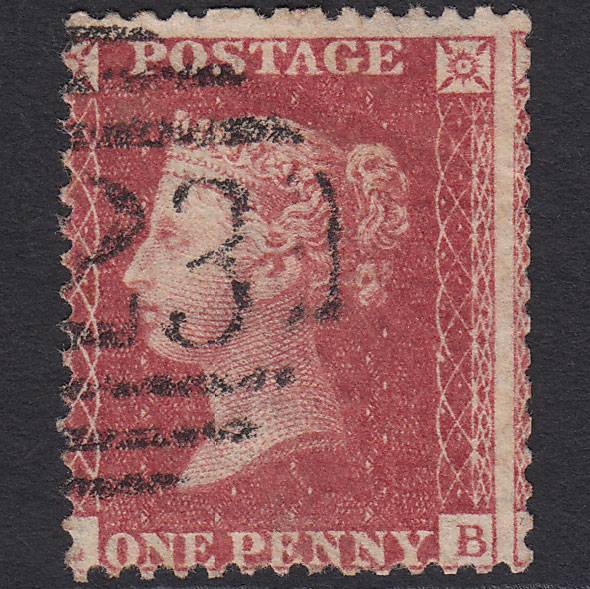 GB QV 1857 1d Rose-red (Plate 62) SG40-C10(1) LB GU Large Misperf
