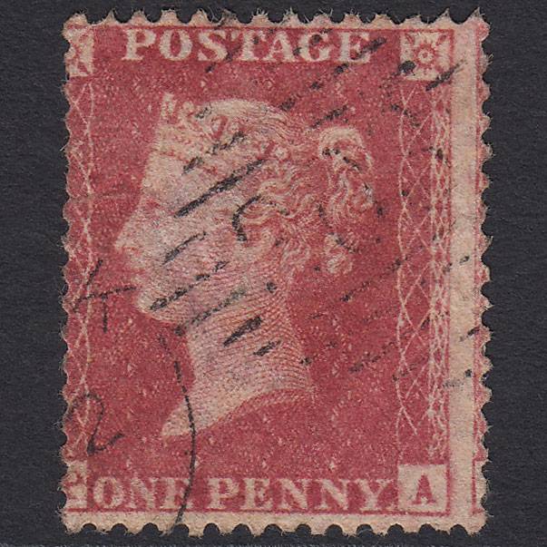 GB QV 1857 1d Rose-red (Plate 55) SG40-C10(1) PA FU Limerick 303 Misperf