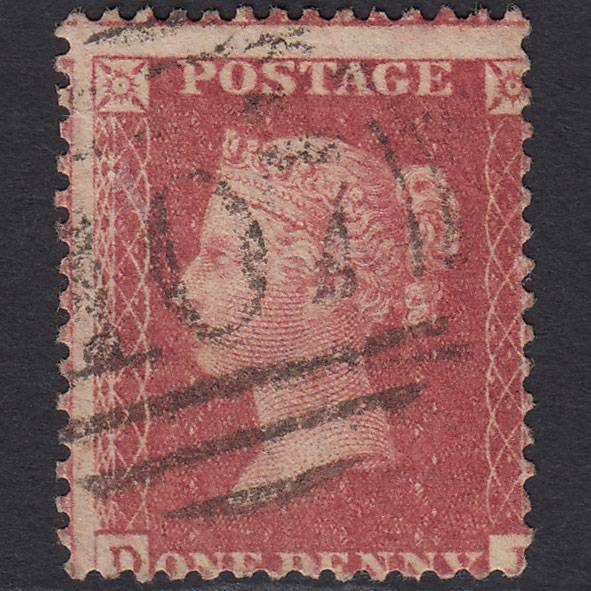 GB QV 1857 1d Rose-red SG40-C10(1) D? FU Bradford 107 Misperf