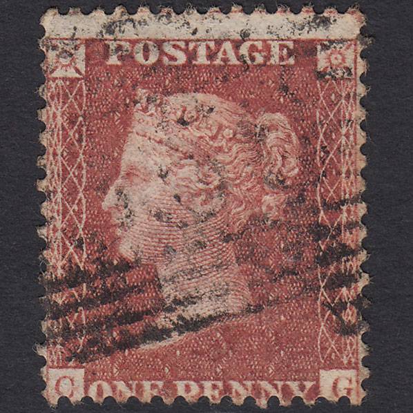 GB QV 1856 1d Red-brown (Plate 45) SG29-C8(1) CG GU Scotland Misperf