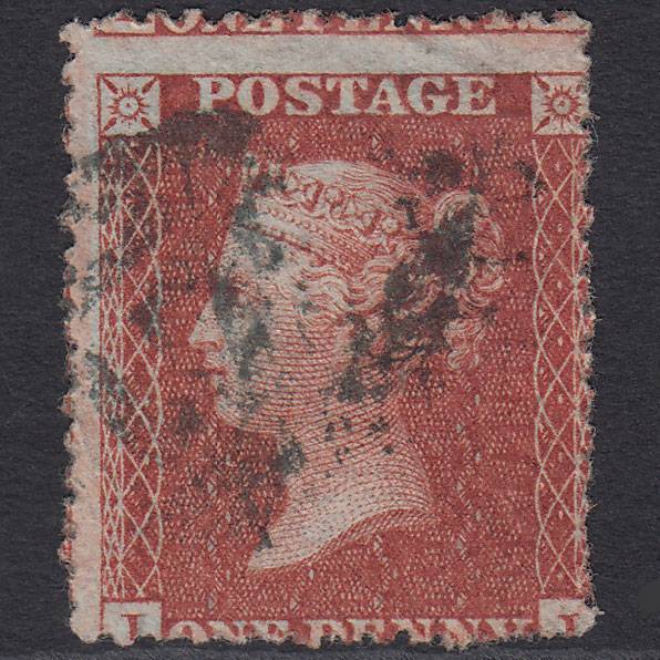 GB QV 1855 1d Red-brown (Plate 19) SGC6(1) IJ FU Blue-black Cancel Misperf
