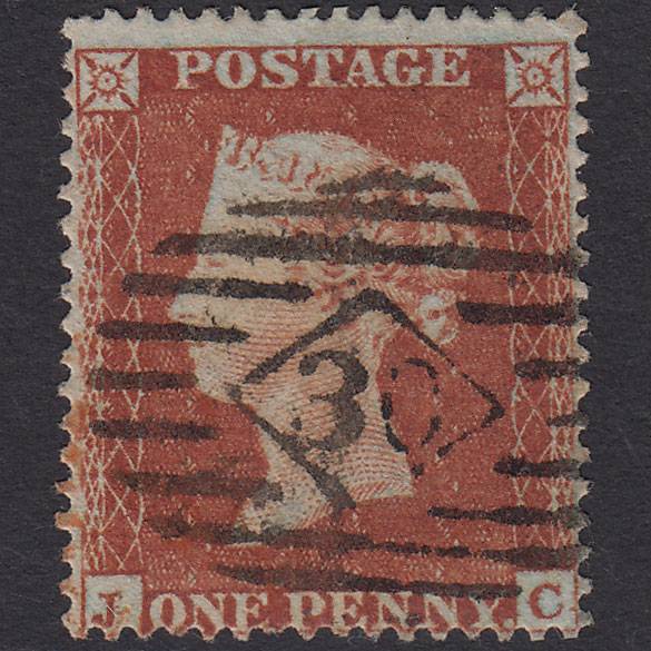 GB QV 1854 1d Red-brown (Plate 188) SG17-C1(1) JC FU London IS 30