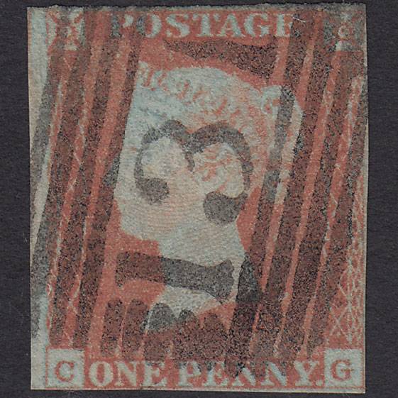 GB QV 1841 1d Red-brown (Plate 74) SG8-B1(1) CG GU nr 4M Edinburgh 131