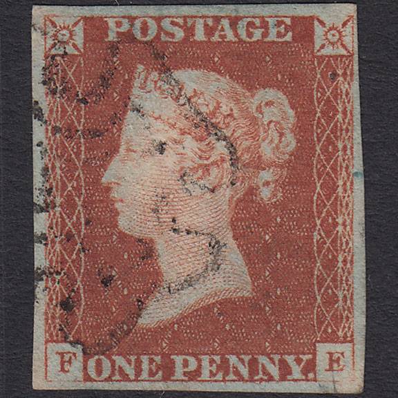 GB QV 1841 1d Red-brown (Plate 26) SG8-B1(1) FE FU 4 Margins Maltese Cross