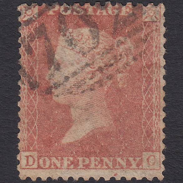GB QV 1857 1d Pale Rose (Plate 48) SG39-C10(3) DC GU Sherborne 702