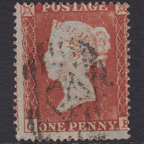 GB QV 1854 1d Red-brown (Plate 176) SG17-C1(1) CK FU London Misperf