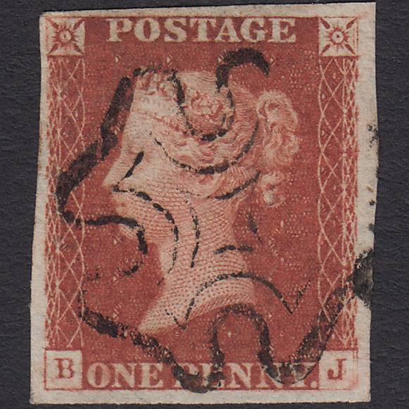 GB QV 1841 1d Red-brown (Plate 21) SG8-B1(1) GUideline BJ VFU Maltese Cross