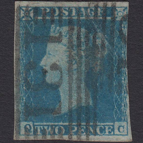GB QV 1841 2d Blue (Plate 4) SG14-E1(2) QC GU nr 4 Margins Edinburgh 131