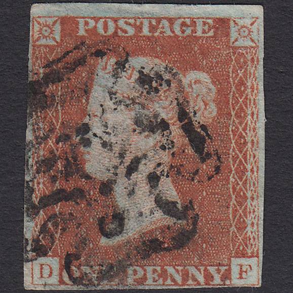GB QV 1841 1d Red-brown (Plate 25) SG8-B1(1) DF GU 4 Margins Maltese Cross