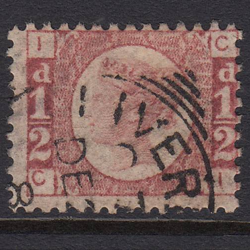 GB QV 1870 1/2d (Plate 13) SG48-G4 CI FU Liverpool Squared Circle Cancel