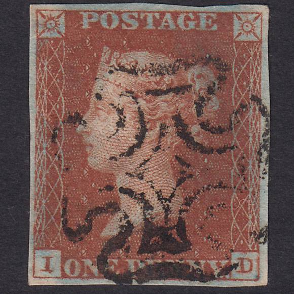 GB QV 1841 1d Red-Brown Plate 29 SG8-B1(1) ID FU 4 Good Margins MX