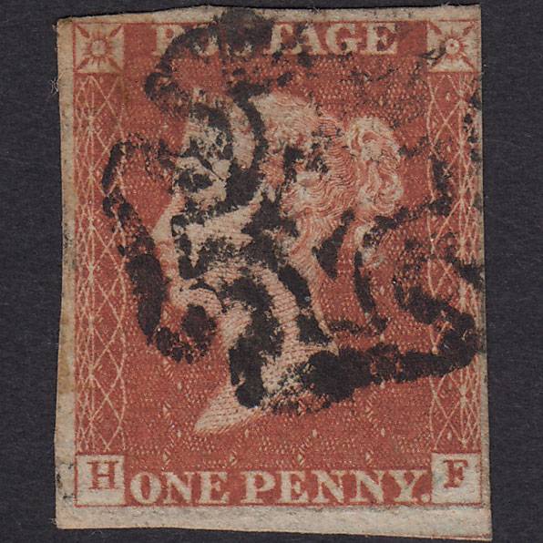 GB QV 1841 1d Red-Brown Plate 31 SG8-B1(1) HF GU 4 Margins Maltese Cross
