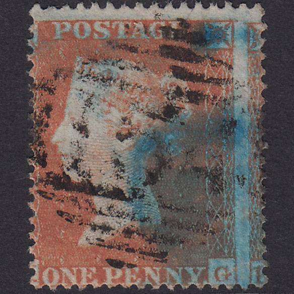 GB QV 1854 1d Plate R6 SG17-C1(1) KG GU Cookstown 154 Large Misperf