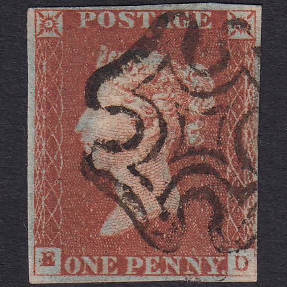 GB QV 1841 1d Plate 21 SG8-B1(1) ED FU Maltese Cross Double Letter