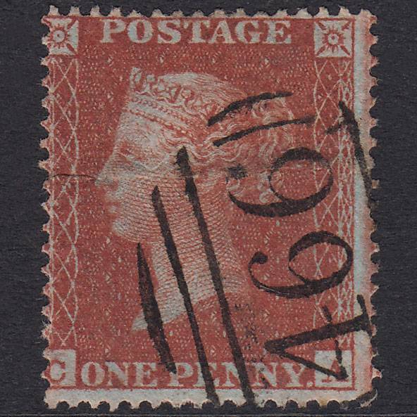 GB QV 1855 1d Red-Brown Plate 4 SG21-C4(1) CA GU Liverpool 466 Spoon