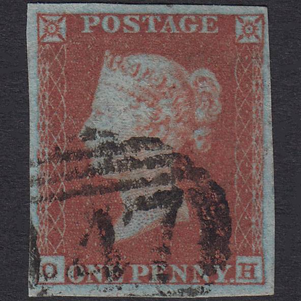 GB QV 1841 1d Red-Brown Plate 105 SG8-B1(1) OH FU 4 Good Margins