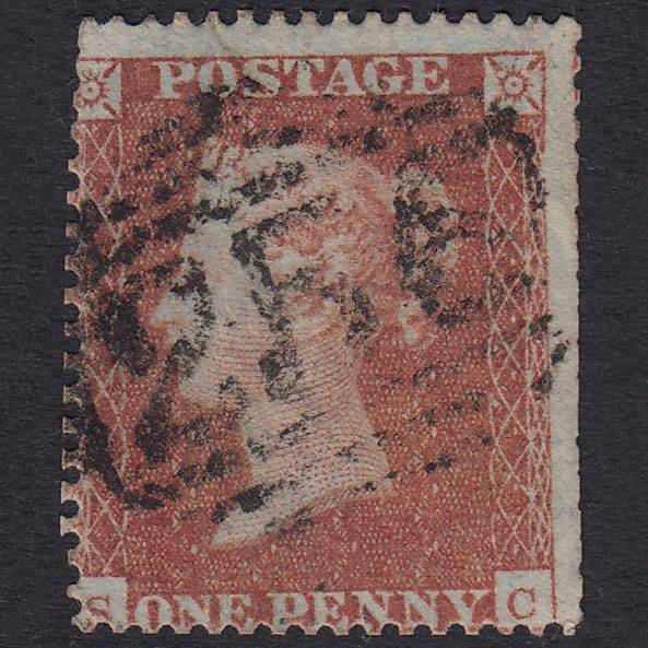 GB QV 1850 1d Red-Brown Archer Plate 100 SG16B-CE2 SC PU Dorchester 256
