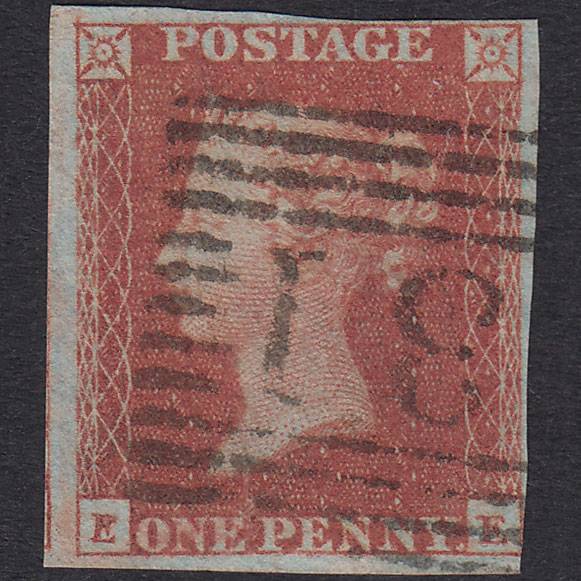 GB QV 1841 1d Red-Brown Plate 122 SG8-B1(1) EE GU Nr 4M Edinburgh 131