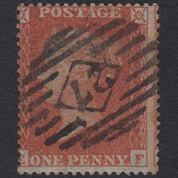 GB QV 1855 1d Red-Brown Plate 4 SG21-C4(1) EF GU London IS 27 Misperf