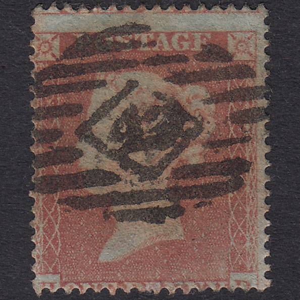 GB QV 1854 1d Red-Brown SG17-C1(1) HD GU London IS Cancel