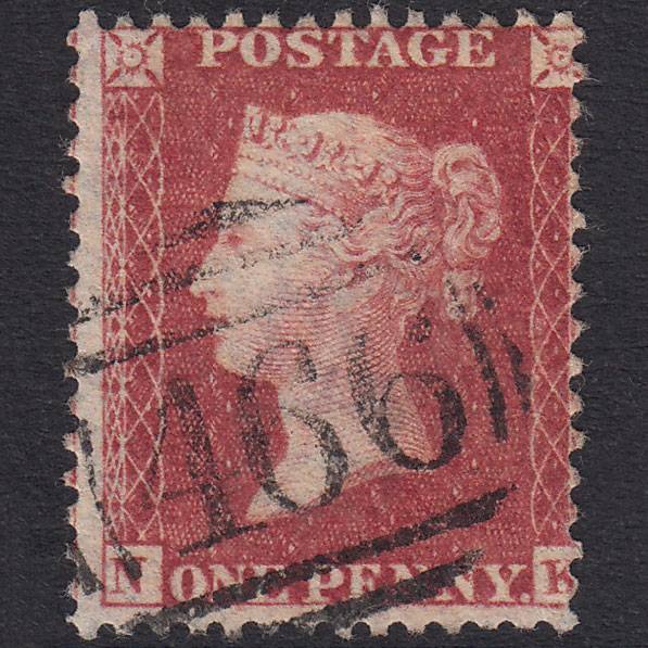 GB QV 1857 1d Rose-Red Plate 43 SG40-C10(1) NK FU Liverpool 466